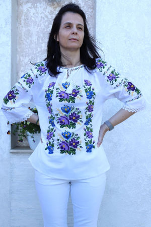 Ie damă Abigail broderie mov [3]