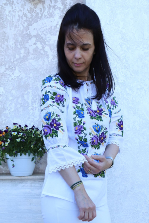 Dama - Ie damă Abigail broderie mov