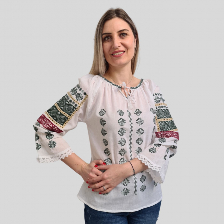 Dama - Ie damă Zoe broderie verde