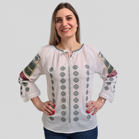 Ie damă Zoe broderie verde [1]