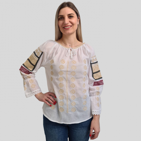 Dama - Ie damă Zoe broderie bej