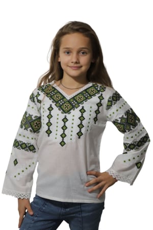 ie fete - Ie fete Antuzia broderie verde