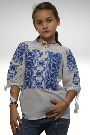 Ie fete Brandusa broderie albastra [2]