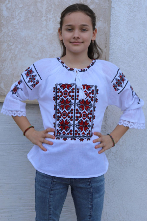 ie fete - Ie fete Steluta broderie rosie