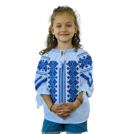 Ie fete Lavinia broderie albastra [1]