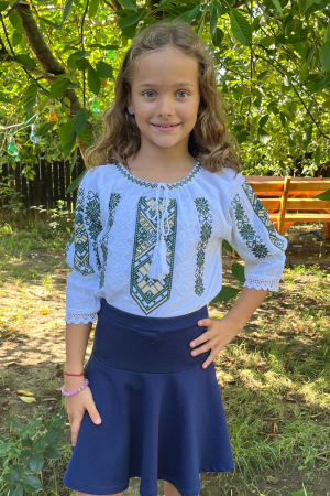 ie fete - Ie fete Leonida broderie verde