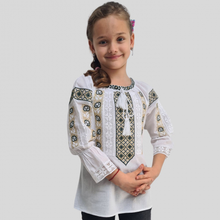 ie fete - Ie fete Ruxandra broderie verde