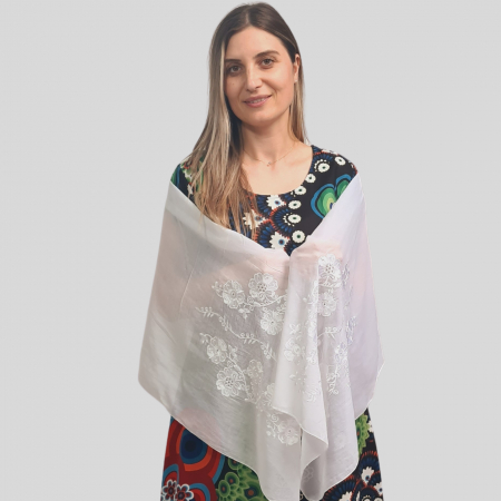 Marama alba broderie alba floare [1]