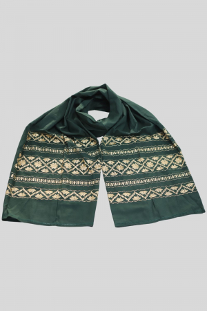 Dama - Maramă verde broderie bej