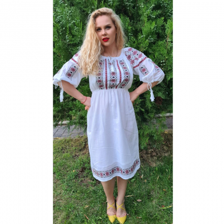 rochii - Rochie damă Teodora broderie grena