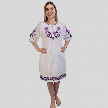 rochii - Rochie damă dreapta Xenia culoare albă