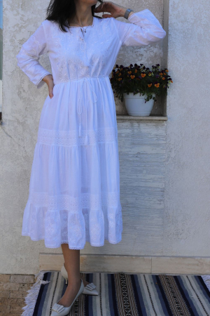 Rochie damă Eufrosina broderie alba [5]