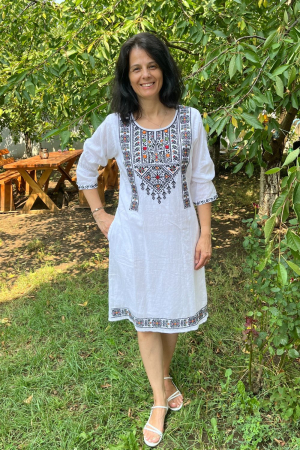 rochii - Rochie damă Roxana culoare albă