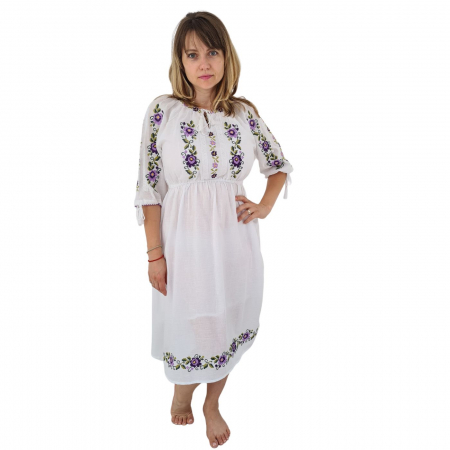 Rochie damă Irina broderie mov [2]