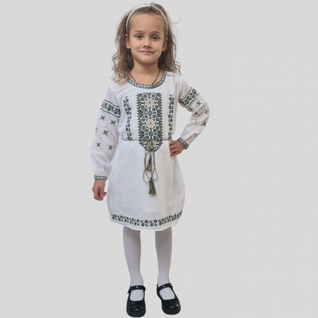 rochii - Rochie fete Ariana broderie verde