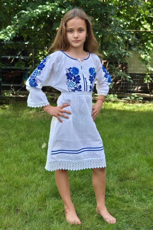 rochii - Rochie fete Carla broderie albastră