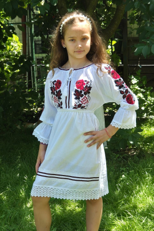 rochii - Rochie fete Carla broderie roșie