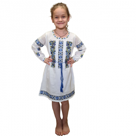 Rochie fete Diana broderie albastra [1]