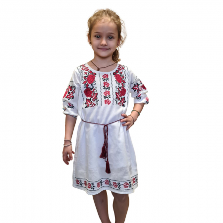 Rochie fete Fotini broderie rosie [2]