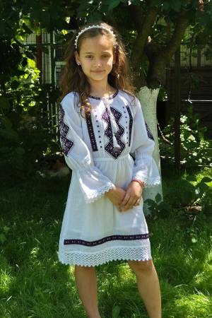 rochii - Rochie fete Rebeca broderie mov