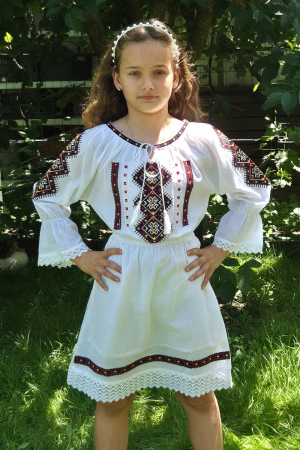 rochii - Rochie fete Rebeca broderie tricolor