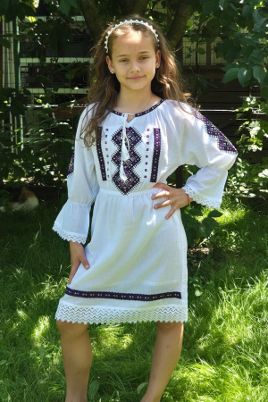 Rochie fete Rebeca broderie mov [1]