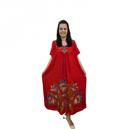 Rochie lungă vâscoză Ana roșu [1]