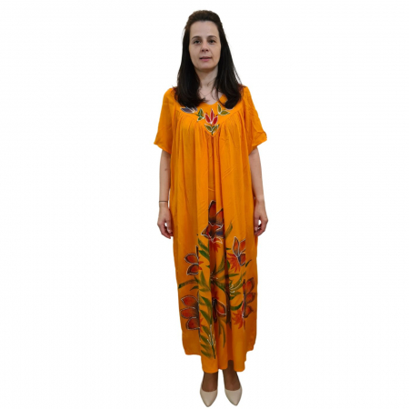 Rochie lungă vâscoză Ioana portocaliu [1]