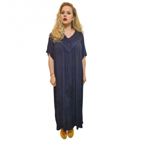 Rochii Vara - Rochie lungă vâscoză Stela bleumarin