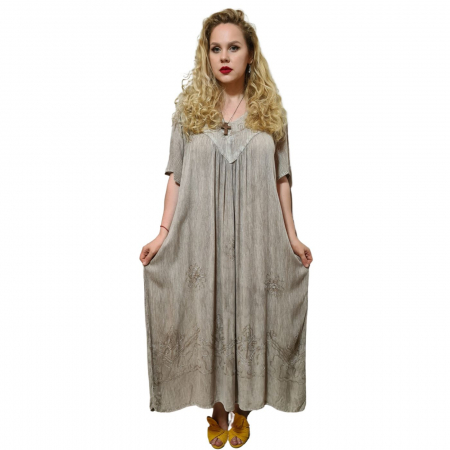 Rochii Vara - Rochie lungă vâscoză Stela bej