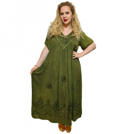 Produse casual - Rochie lungă vâscoză Stela kaki