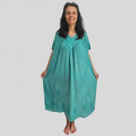 Rochii Vara - Rochie lungă vâscoză Stela turcoaz