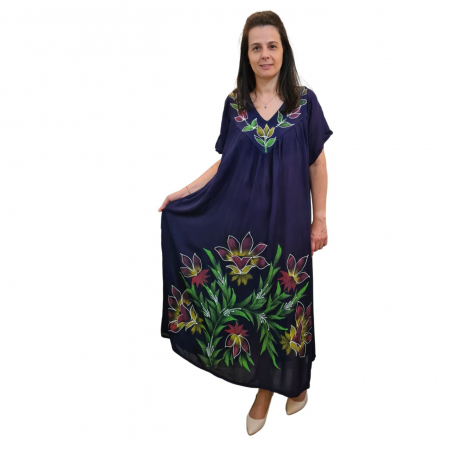 Rochie lungă vâscoză Ana bleumarin [2]