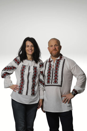 Seturi pentru familie - Set cuplu Pinufie si Pinufia broderie rosie