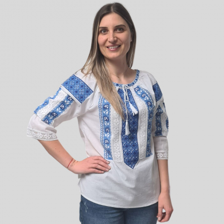 Set familie Eladie si Ruxandra broderie albastra [1]