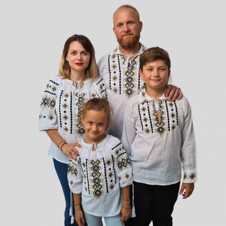 Seturi pentru familie - Set familie Valentina broderie bej
