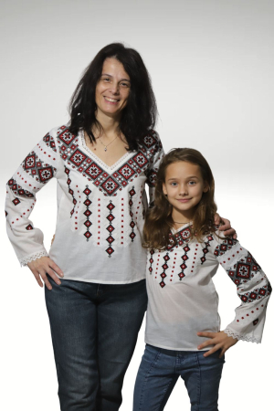 Seturi pentru familie - Set mama-fiica Antuzia broderie rosie