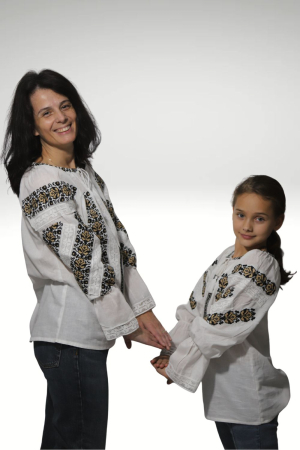 Set mama-fiica Pinufia broderie bej [1]