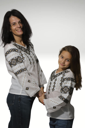 Seturi pentru familie - Set mama-fiica Antuzia broderie bej