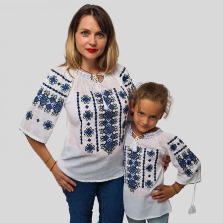 Seturi pentru familie - Set mama-fiica Valentina albastru