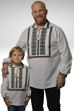 Seturi pentru familie - Set tata-fiu Pinufie broderie bej