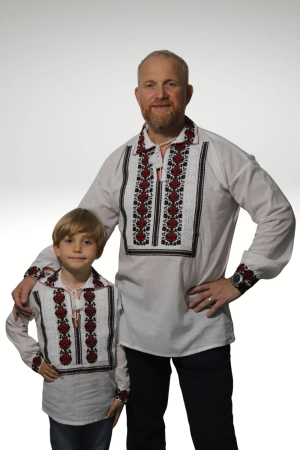 Set tata-fiu Pinufie broderie rosie [1]