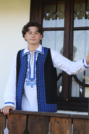 veste - Vestă bărbați  romburi regale albastre