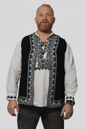 veste - Vestă bărbați Traian broderie albă