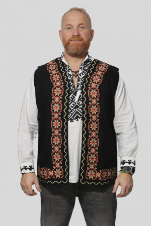 Vestă bărbați Matei broderie rosie [2]
