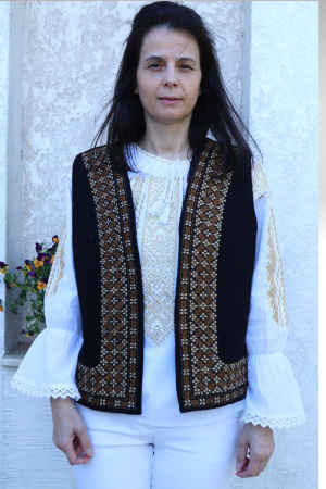 Vestă damă Bela broderie maro [1]