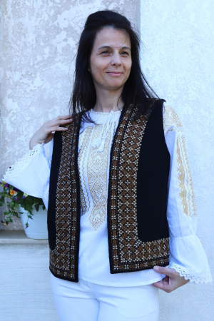 Vestă damă Bela broderie maro [3]