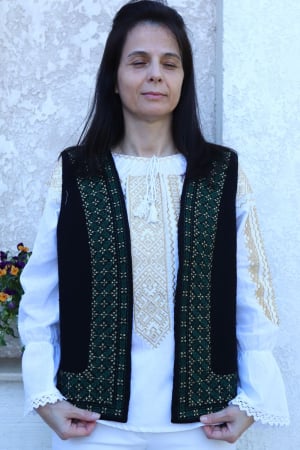 veste - Vestă damă Bela broderie verde