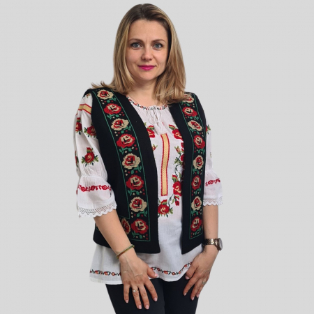 veste - Vestă damă trandafiri