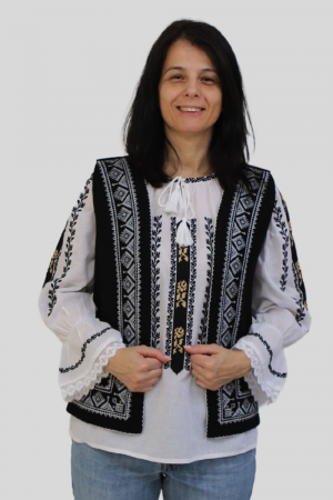 veste - Vestă damă bradut broderie alba